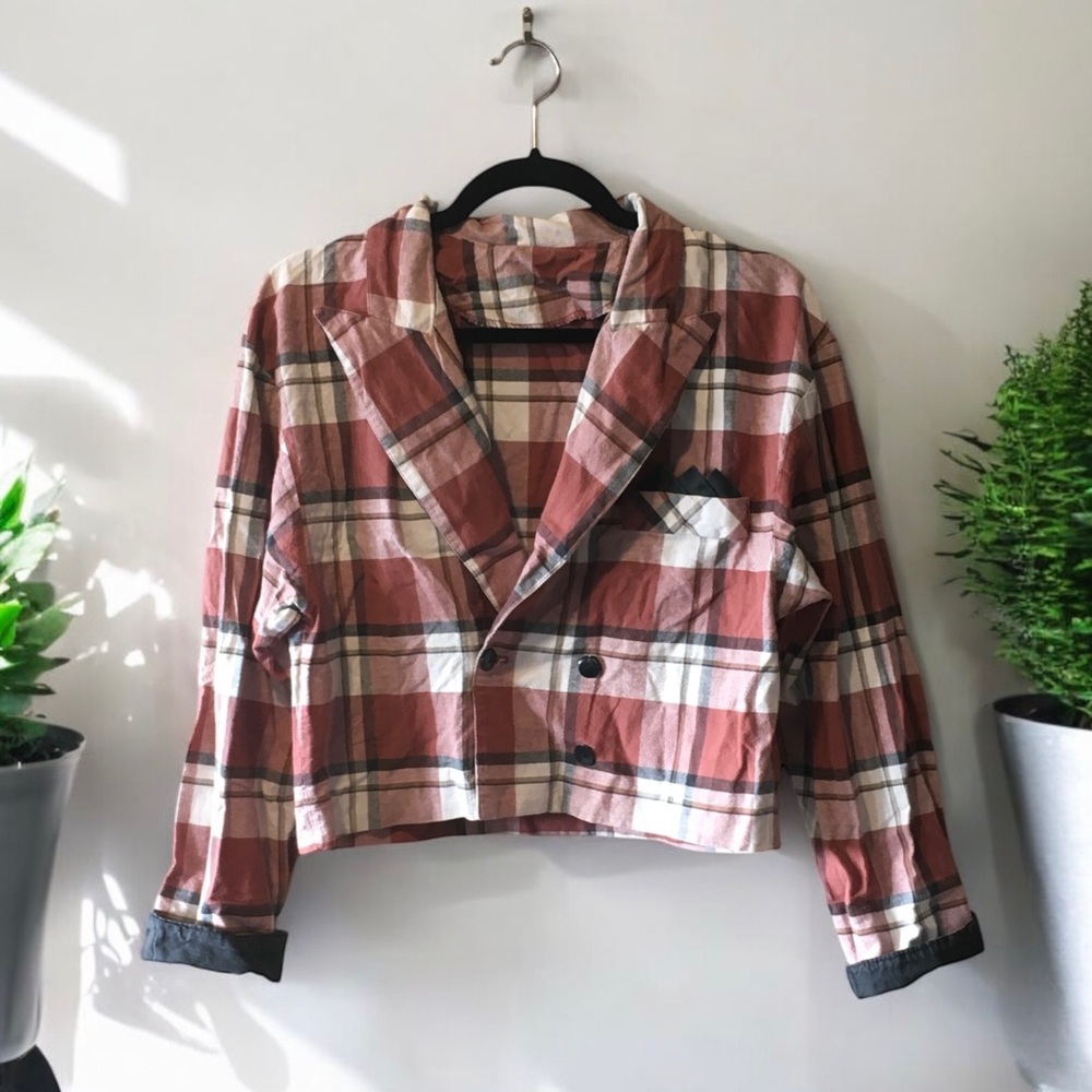 Homemade Plaid Women's Crop Jacket - Picture 12 of 13